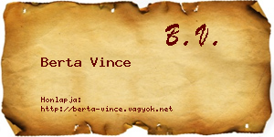 Berta Vince névjegykártya