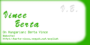 vince berta business card